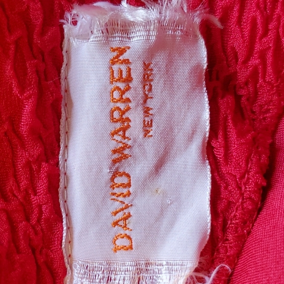 Vntg EUC David Warren NY 80's red peplum tiered dress 12 - Picture 11 of 16